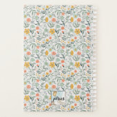 名カスタマイズ名美しい植物花柄 プランナー手帳 (裏面)