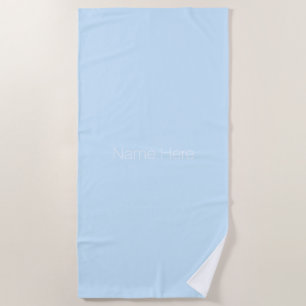 名カスタマイズ名monogram light blue ビーチタオル
