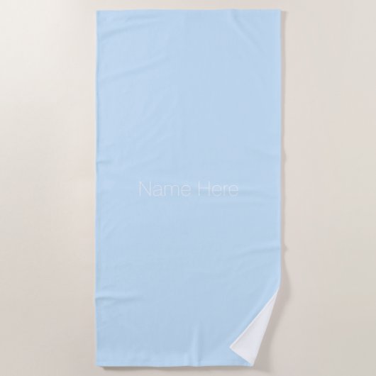 名カスタマイズ名monogram light blue ビーチタオル (正面)