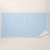 名カスタマイズ名monogram light blue ビーチタオル (正面)
