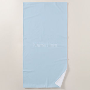 名カスタマイズ名monogram light blue ビーチタオル
