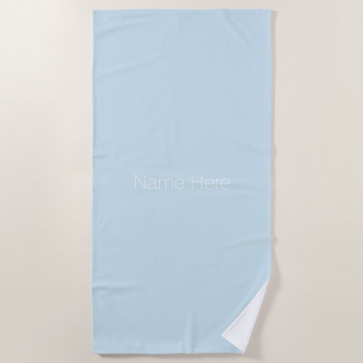 名カスタマイズ名monogram light blue ビーチタオル (正面)