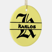 名カスタマイズ字オーナメント セラミックオーナメント (右)