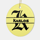 名カスタマイズ字オーナメント セラミックオーナメント (左)