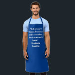 名カスタマイズ文字ミニマルエレガントブルー エプロン<br><div class="desc">名前カスタマイズ文字ミニマルエレガントリストの青いカスタマイズホワイトエプロン、名前、引用文、フレーズ、または文字でパーソナライズ。調理師素晴らし、料理人、陶磁器、陶芸、工芸品、仕事、キッチン、ベーキング、バーベキュー、グリル及びビジネス及び店舗のために</div>