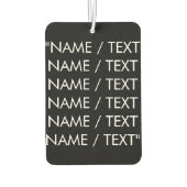 名カスタマイズ文字最小エレガント白黒 カーエアーフレッシュナー (裏面)