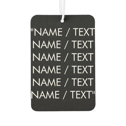 名カスタマイズ文字最小エレガント白黒 カーエアーフレッシュナー (裏面)