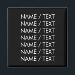 名カスタマイズ文字最小エレガント白黒 マグネット<br><div class="desc">名前カスタマイズ文字ミニマルエレガント白黒マグカスタマイズネット、名前、フレーズ、または文字でパーソナライズ</div>