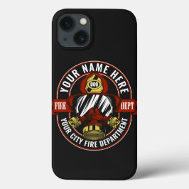 名カスタマイズ称消防士ヘルメットマスク火災救助 iPhone 13ケース