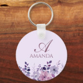 名カスタマイズ称紫の花 キーホルダー (裏面)