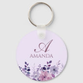 名カスタマイズ称紫の花 キーホルダー (裏面)