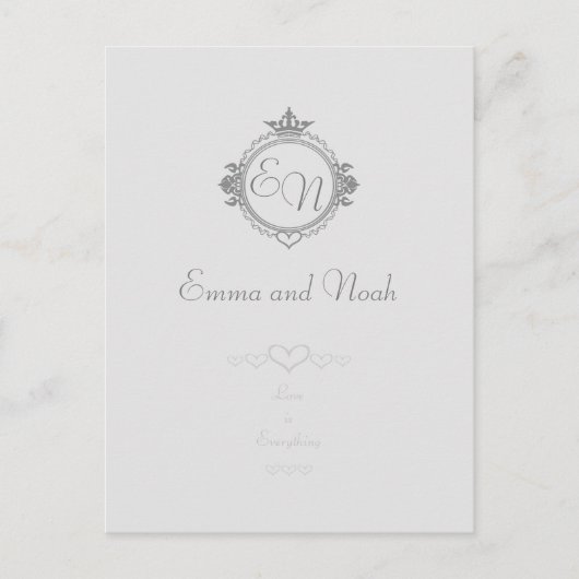 名カスタマイズ称、イニシャル、フレーズ愛 案内ポストカード (正面)