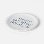 名カスタマイズ航海のロープ結び誕生日 ペーパープレート (アングル)