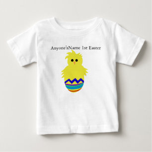 名カスタマイズ1stイースターベビーシック卵Tシャツ ベビーTシャツ