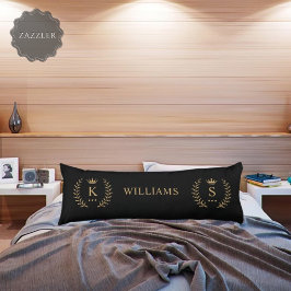 名カスタマイズ&イニシャル白黒金ゴールドモノグラム ボディピロー