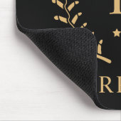 名カスタマイズ&イニシャル白黒金ゴールドモノグラム マウスパッド (コーナー)