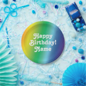 名カスタマイズ、ハッピーバースデーホワイト、プライドlgbtq ペーパープレート (パーティー)