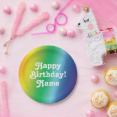 名カスタマイズ、ハッピーバースデーホワイト、プライドlgbtq ペーパープレート (パーティー)