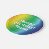 名カスタマイズ、ハッピーバースデーホワイト、プライドlgbtq ペーパープレート (アングル)