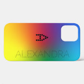 名カスタマイズ&モノグラムトレンディーフォントレインボー Case-Mate iPhoneケース (裏面 (横))