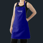 名カスタマイズ、文字ミニマルなコバルトブルー エプロン<br><div class="desc">名カスタマイズ前、文字ミニマルなコバルトブルー黒エプロン。調理師素晴らし、料理人、陶磁器、陶芸、工芸品、仕事、キッチン、ベーキング、バーベキュー、グリル及びビジネス及び店舗のために</div>
