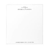 名カスタムモダン前からのノートの黒いスクリプト ノートパッド (正面)