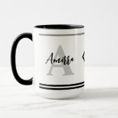 名カスタムモノグラムの前&イニシャルギフト付きマグカップ マグカップ (左)