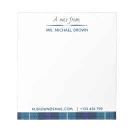 名カスタム前からのスクリプトTel Plaidタータンチェック ノートパッド