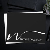 名カスタム前が黒パーソナライズされたのモノグクールラム ノートカード