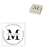 名カスタム前とラウンドモノグラムの差出人住所 ラバースタンプ (押印)