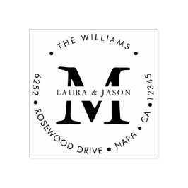 名カスタム前とラウンドモノグラムの差出人住所 ラバースタンプ