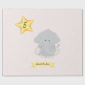 名カスタム前と年齢のストライプゾウの山形の ラッピングペーパー (フラット)