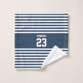 名カスタム前のストライプの付いたスポーツ ウォッシュタオル