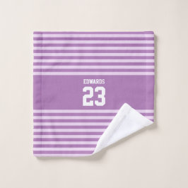 名カスタム前のストライプの付いたスポーツ ウォッシュタオル