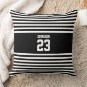 名カスタム前のストライプの付いたスポーツ クッション (ブランケット)