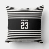 名カスタム前のストライプの付いたスポーツ クッション (正面)