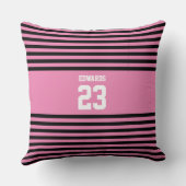 名カスタム前のストライプの付いたスポーツ クッション (裏面)