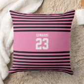 名カスタム前のストライプの付いたスポーツ クッション (ブランケット)