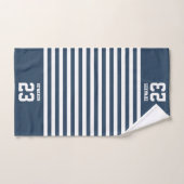 名カスタム前のストライプの付いたスポーツ ハンドタオル (ハンドタオル)