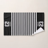 名カスタム前のストライプの付いたスポーツ バスタオルセット (ハンドタオル)