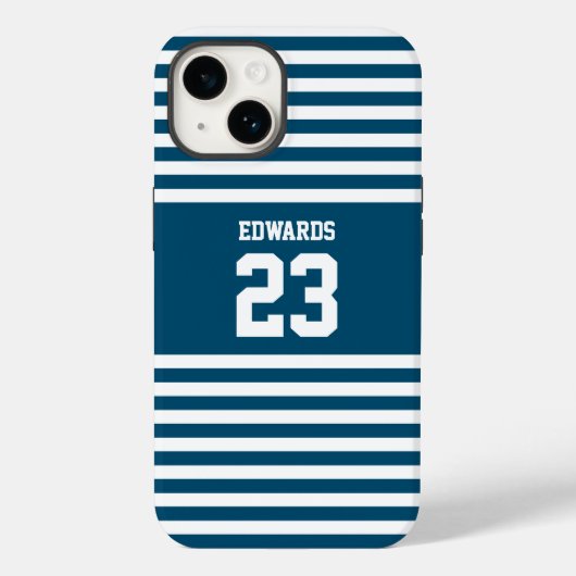 名カスタム前のストライプの付いたスポーツ Case-Mate iPhoneケース (裏面)