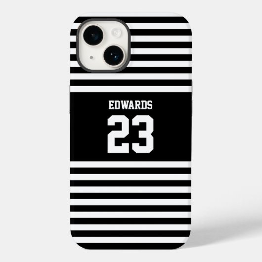 名カスタム前のストライプの付いたスポーツ Case-Mate iPhoneケース (裏面)