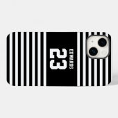 名カスタム前のストライプの付いたスポーツ Case-Mate iPhoneケース (裏面 (横))