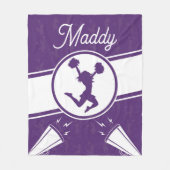 名カスタム前のチアリーティング紫色の毛布 フリースブランケット (正面)