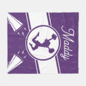 名カスタム前のチアリーティング紫色の毛布 フリースブランケット (正面(横))