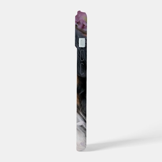 名カスタム前の犬とパーソナライズされたペットの写真 iPhone 15ケース (左側面)