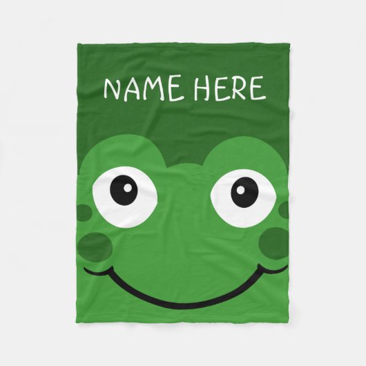 名カスタム前を付けるカエル フリースブランケット (正面)