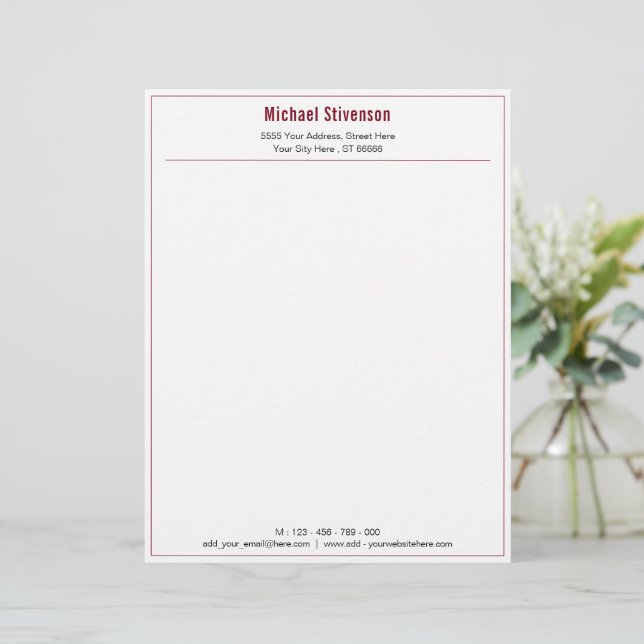 名カスタム前アドレスBusiness Letterhead レターヘッド (スタンド正面)