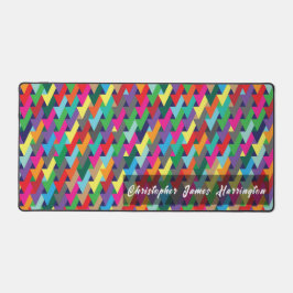 名カスタム前カラフル付き矢印パターン デスクマット