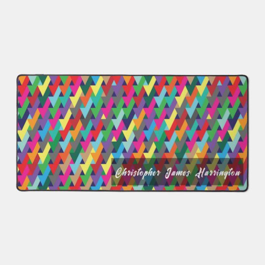 名カスタム前カラフル付き矢印パターン デスクマット (正面)
